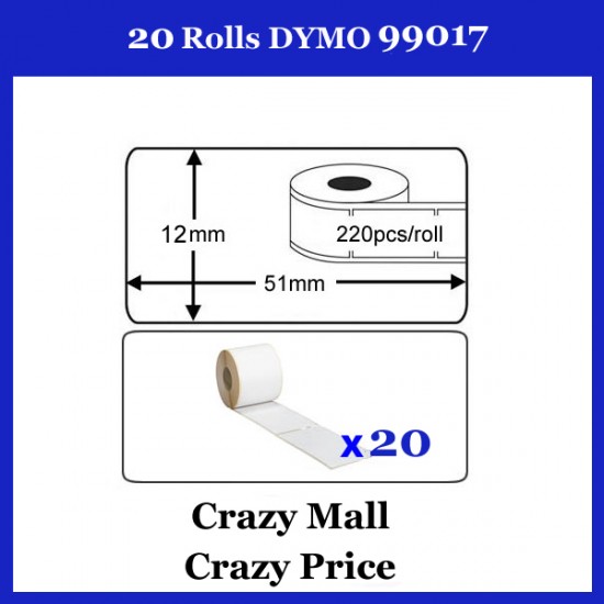 20x 99017 SD99017 For Dymo labelWriter Themal label 50mm x 12mm 220