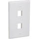 2 Port QuickPort outlet Wall Plate face plate, two Gang White