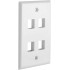4 Port QuickPort outlet Wall Plate face plate, four Gang White