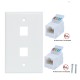 2 Port Cat6  Ethernet Wall Plate Ethernet Cable Wall Plate Adapter