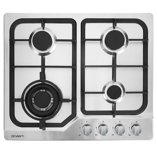 Gas Cooktop 60cm Gas Stove Cooker 4 Burner Cook Top Konbs NG LPG Steel Gas Cooktop 60cm Gas Stove Cooker 4 Burner Cook Top Konbs NG LPG Steel