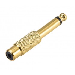 6.35mm Mono Male To RCA Female Audio Connector Adapter GOLD Plated