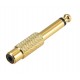 6.35mm Mono Male To RCA Female Audio Connector Adapter GOLD Plated