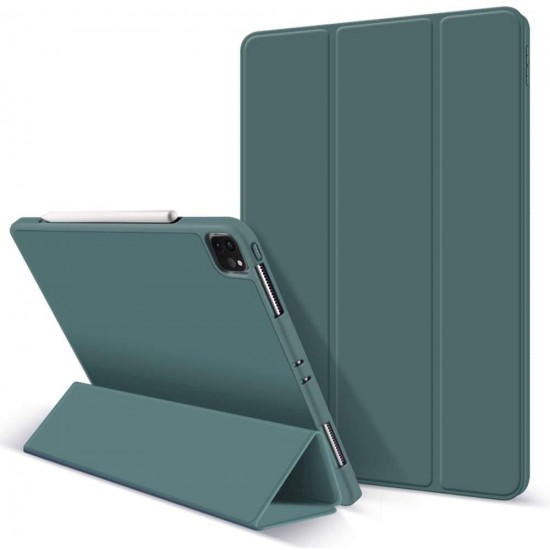 iPad Pro 11 Inch 2020 Soft Tpu Smart Premium Case Auto Sleep Wake Stand Cover Pencil holder Dark Green