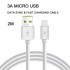 2M 3A Micro USB Cable - USB 2.0 A Male to Micro-USB B Male Power data Fast Cable