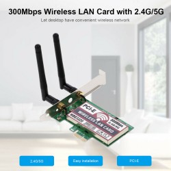 Computer Pc Wireless LAN Card 300M PCI-E Adapter WiFi Card 2.4G/5G