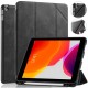 IPad 10.2 2019 7th Pencil Holder Slim Smart TPU PU leather Soft Edge Case Black