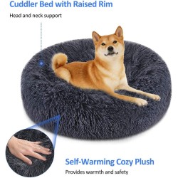 Soft Dog Bed Round Washable Plush Pet Kennel Cat Bed Mat Sofa Small 50cm