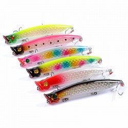 6x Popper Poppers 11.7cm Fishing Lure Lures Surface Tackle Fresh Saltwater