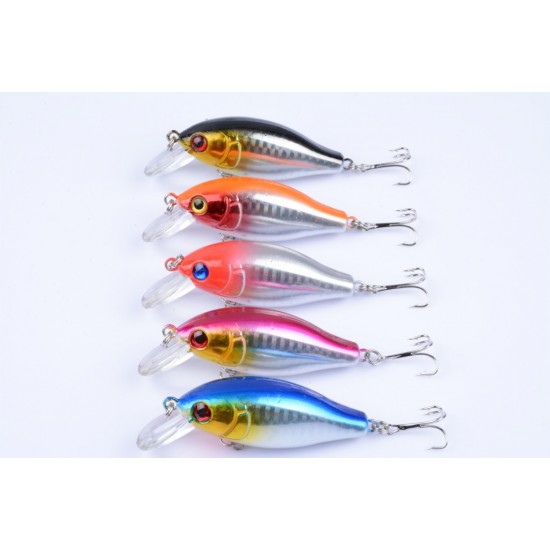 5x 7.5cm Popper Crank Bait Fishing Lure Lures Surface Tackle Saltwater