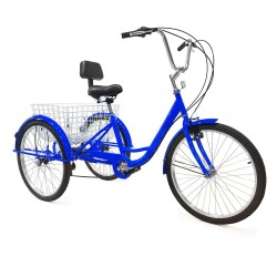 Adult Tricycles 7 Speed Adult Trikes 24 inch 3 Wheel Bikes Bicycles Cruise Trike