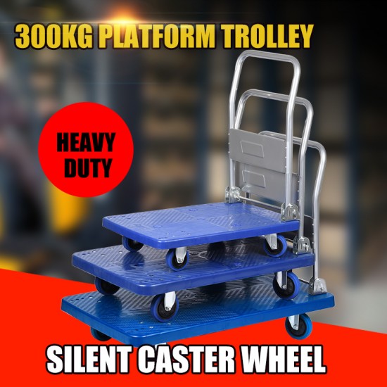 300kg Industrial Warehouse Heavy Duty Platform Trolley Truck Foldable Cart