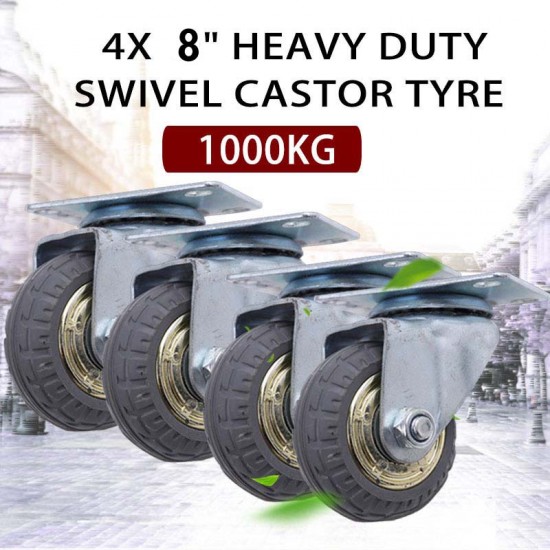 4x 8" 75mm Heavy Duty Industrial Swivel Caster Wheels Castor 1000KG Trolley 4x 8" 75mm Heavy Duty Industrial Swivel Caster Wheels Castor 1000KG Trolley