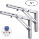 2PCS 12inch Steel Wall Mounted Folding Triangle Angle Shelf Support Bracket Rack