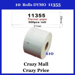 10x 11355 SD11355 thermal label 50mm x 12mm/500 Per Roll for Dymo labelWriter