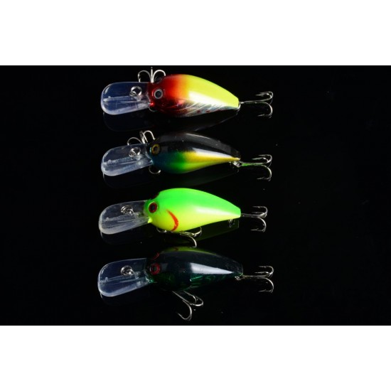 4x 7.3cm Popper Crank Bait Fishing Lure Lures Surface Tackle Saltwater