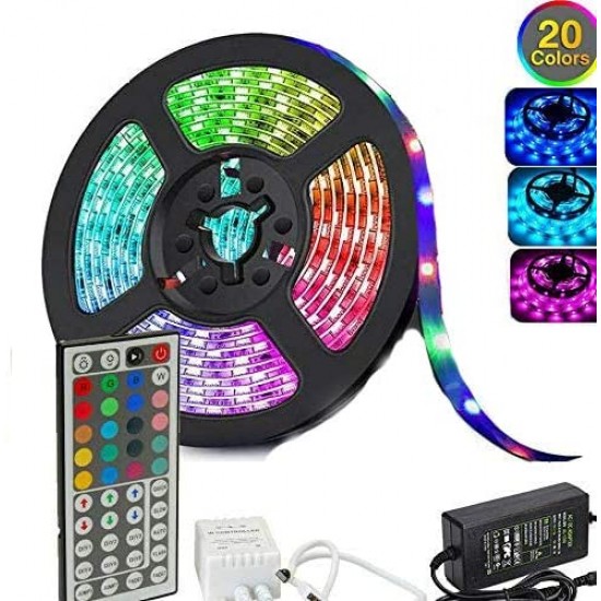 5050 RGB LED Strip Lights Waterproof SMD 300 IP65 5m 12V 44key IR Controller