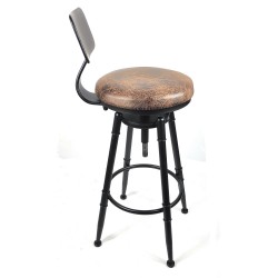 Vintage Industrial Rustic Bar Stool Kitchen Stool Swivel Chair Counter Height