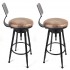 2x Vintage Industrial Rustic Bar Stool Kitchen Stool Swivel Chair Counter Height