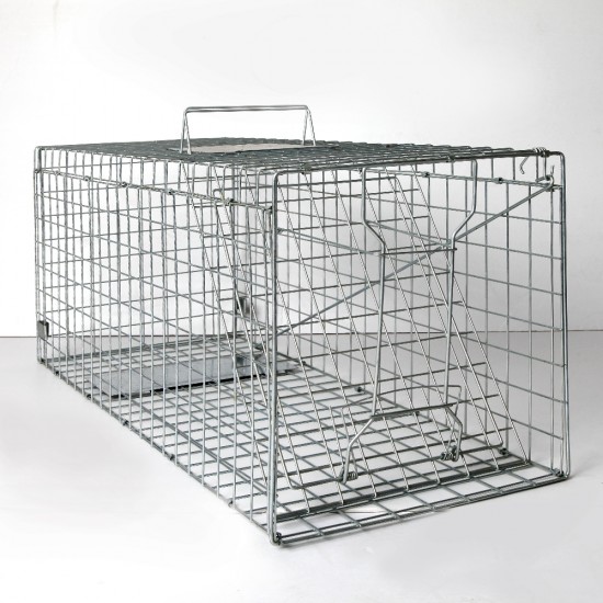 Humane Animal Trap Cage 108 x 40 x 45cm - Silver Humane Animal Trap Cage 108 x 40 x 45cm - Silver