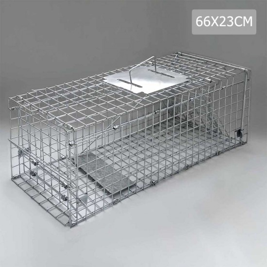 Humane Animal Trap Cage 66 x 23 x 25cm - Silver Humane Animal Trap Cage 66 x 23 x 25cm - Silver