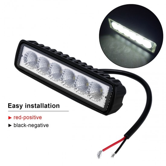 2 x 6inch 18W LED Work Light Bar Driving Lamp Flood Truck Offroad MINING UTE 4WD 2 x 6inch 18W LED Work Light Bar Driving Lamp Flood Truck Offroad MINING UTE 4WD