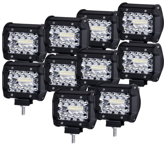 10X 4inch LED Work Light Spot Flood Tri Row Offroad 4WD Truck Boat SUV Jeep Ford 10X 4inch LED Work Light Spot Flood Tri Row Offroad 4WD Truck Boat SUV Jeep Ford