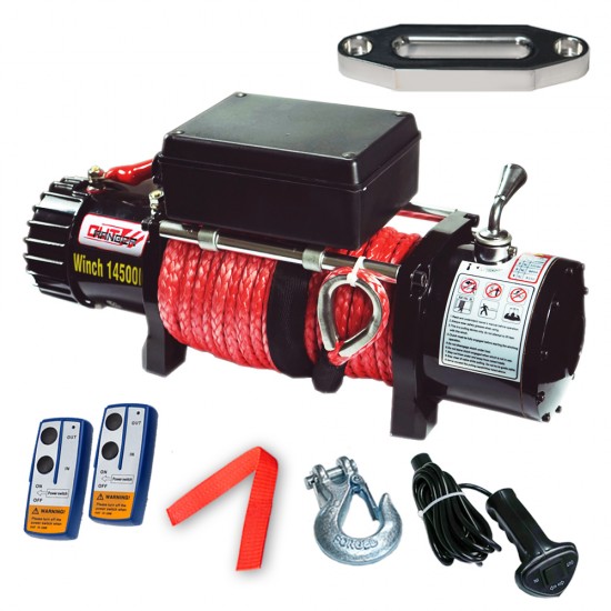 14500LBS Electric Winch Synthetic Rope Wireless Remote 6577kg 12V ATV 4WD Truck 14500LBS Electric Winch Synthetic Rope Wireless Remote 6577kg 12V ATV 4WD Truck