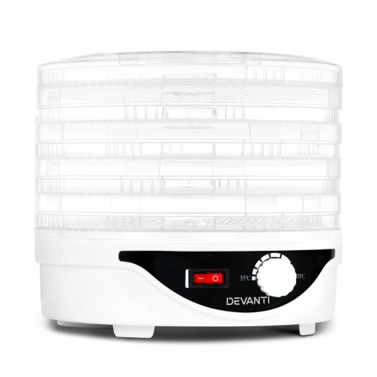 Food Dehydrator with 5 Trays - White Food Dehydrator with 5 Trays - White