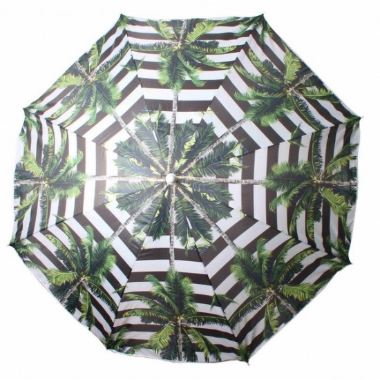 Beach Umbrella 180cm Striped Palm Design Beach Umbrella 180cm Striped Palm Design