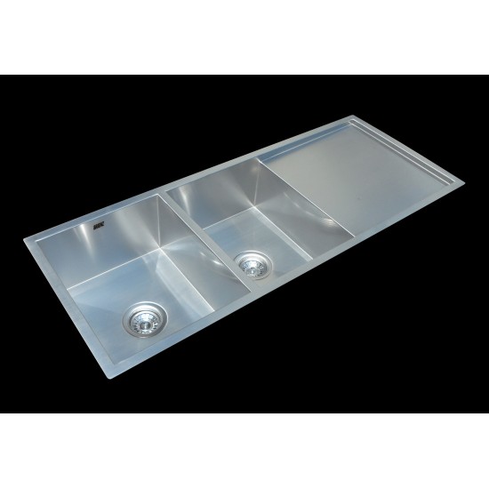 1160x460mm Handmade Stainless Steel Undermount / Topmount Kitchen Laundry Sink with Waste 1160x460mm Handmade Stainless Steel Undermount / Topmount Kitchen Laundry Sink with Waste