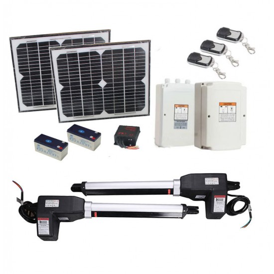 1000KG 20W Solar Double Swing Auto Motor Remote Gate Opener 1000KG 20W Solar Double Swing Auto Motor Remote Gate Opener
