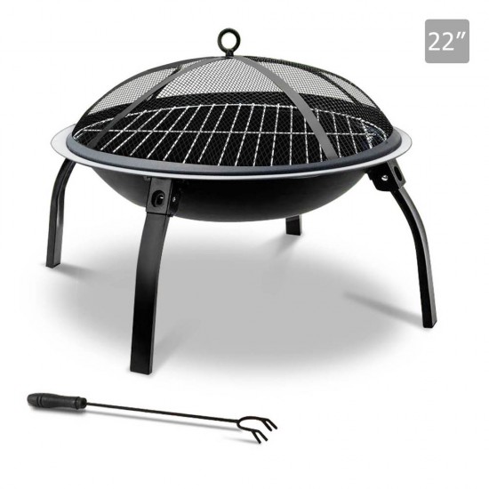 Grillz 22 Inch Portable Foldable Outdoor Fire Pit Fireplace Grillz 22 Inch Portable Foldable Outdoor Fire Pit Fireplace