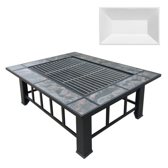 Grillz Outdoor Fire Pit BBQ Table Grill Fireplace with Ice Tray Grillz Outdoor Fire Pit BBQ Table Grill Fireplace with Ice Tray
