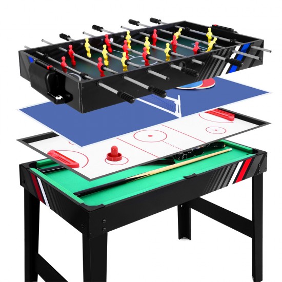 4FT 4-In-1 Soccer Table Tennis Ice Hockey Pool Game Football Foosball Kids Adult 4FT 4-In-1 Soccer Table Tennis Ice Hockey Pool Game Football Foosball Kids Adult