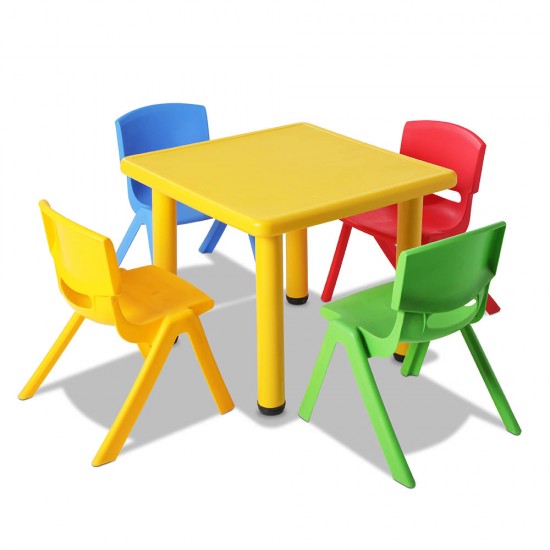Keezi 5 Piece Kids Table and Chair Set - Yellow Keezi 5 Piece Kids Table and Chair Set - Yellow