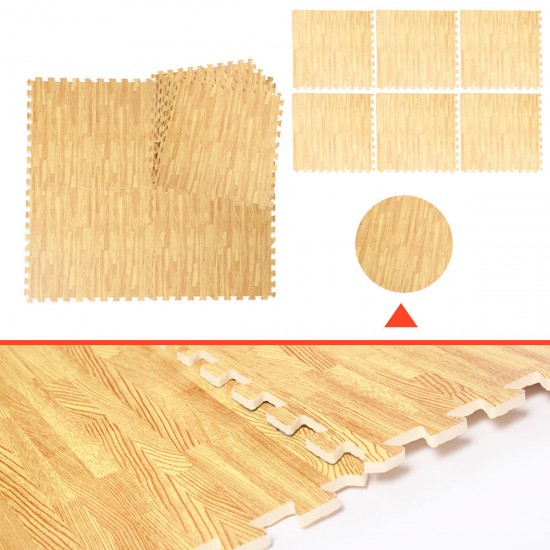 12 Tiles EVA Fitness Home Yoga Gym Interlocking Floor Puzzle Mat - Wood Colour 12 Tiles EVA Fitness Home Yoga Gym Interlocking Floor Puzzle Mat - Wood Colour
