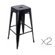Artiss Set of 2 Metal Backless Stools - Black Artiss Set of 2 Metal Backless Stools - Black