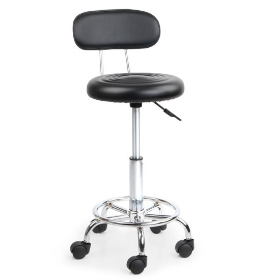 Artiss PU Leather Swivel Chair with Backrest - Black Artiss PU Leather Swivel Chair with Backrest - Black