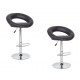 2x Black PU Leather Circular Kitchen Bar Stools 2x Black PU Leather Circular Kitchen Bar Stools
