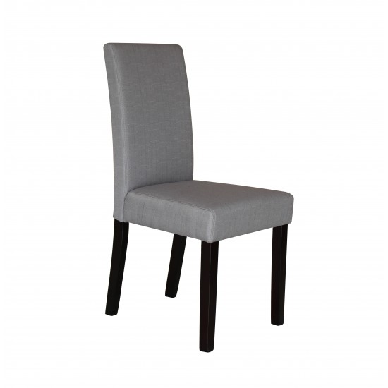 2 x Premium Fabric Linen Palermo Dining Chairs High Back - Light Slate Grey 2 x Premium Fabric Linen Palermo Dining Chairs High Back - Light Slate Grey