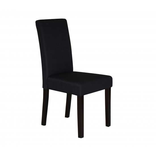 2 x Premium Fabric Linen Palermo Dining Chairs High Back - Black 2 x Premium Fabric Linen Palermo Dining Chairs High Back - Black