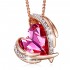 Angel 18K Rose Gold Plated Pendant Necklaces Women Made With Swarovski Necklace Heart Jewelry