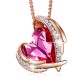 Angel 18K Rose Gold Plated Pendant Necklaces Women Made With Swarovski Necklace Heart Jewelry