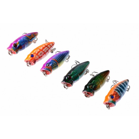 6X 3.5cm Popper Poppers Fishing Lure Lures Surface Tackle Fresh Saltwater