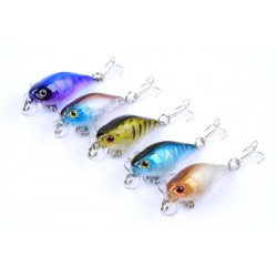 5x 4.3cm Popper Crank Bait Fishing Lure Lures Surface Tackle Saltwater