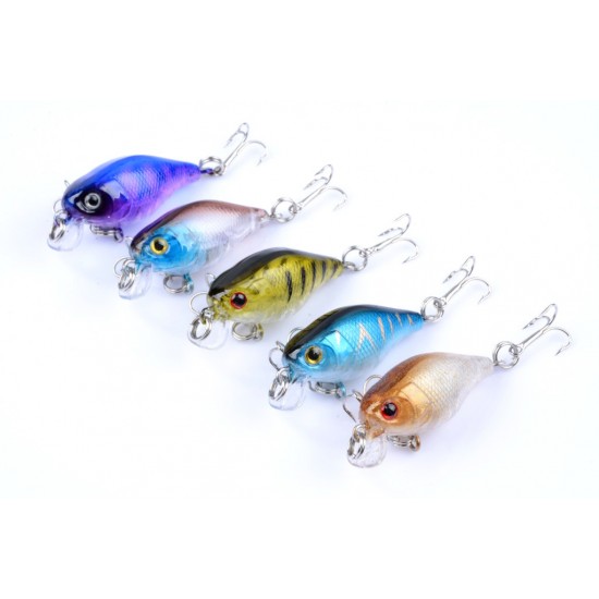 5x 4.3cm Popper Crank Bait Fishing Lure Lures Surface Tackle Saltwater