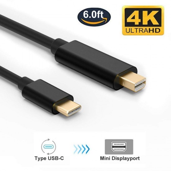 1.8M USB C Type C to Mini Displayport Cable Mini DP Adapter 4K Apple Samsung 1.8M USB C Type C to Mini Displayport Cable Mini DP Adapter 4K Apple Samsung