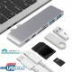 6 in1 USB-C Hub Dual Type-C Multiport Card Reader HDMI Adapter