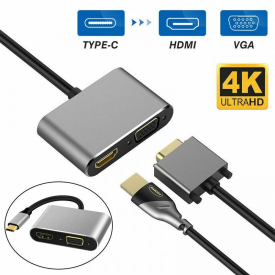 USB Type C to HDMI 4K VGA Adapter For Macbook Chromebook Pixel XPS 13 iPad Pro USB Type C to HDMI 4K VGA Adapter For Macbook Chromebook Pixel XPS 13 iPad Pro